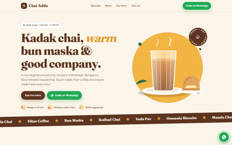 Chai Adda — template preview