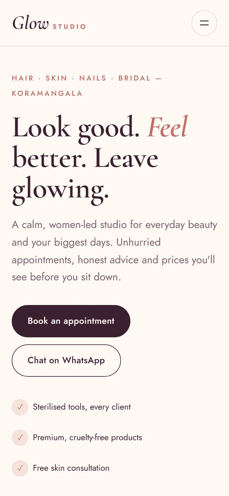 Glow Studio on a phone