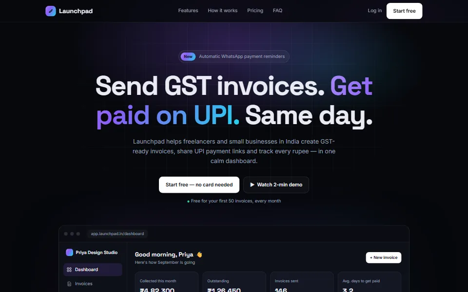 Launchpad — template preview