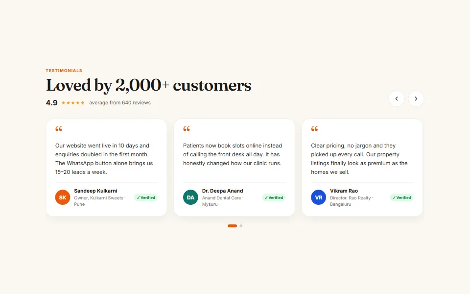 Testimonial Carousel — component preview
